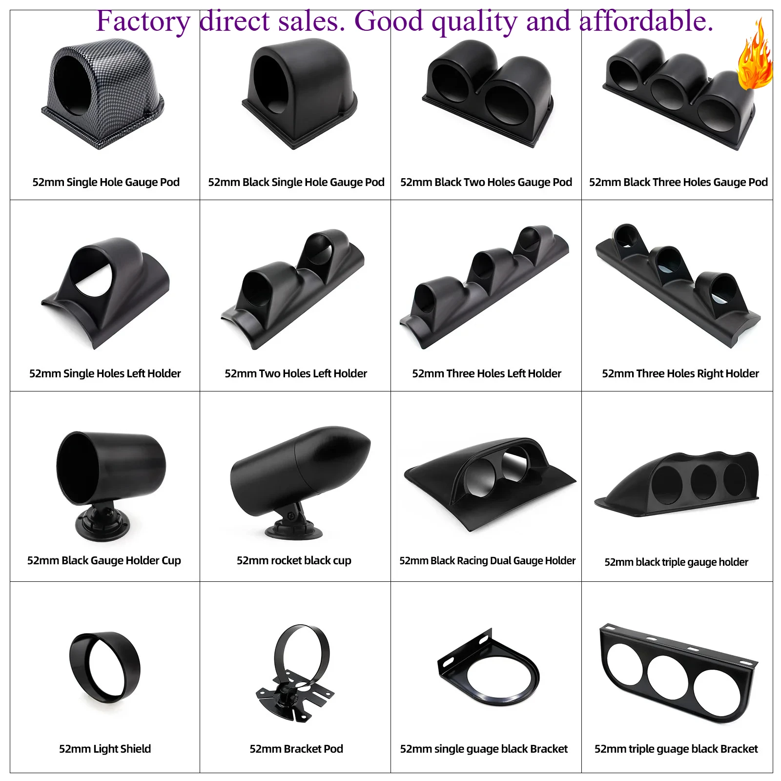 Universal 2INCH 52mm Car Meters Holder Black Single Double Triple  Car Gauge Pod for Left Right Drive Car for 2 Inch 52mm Gauges
