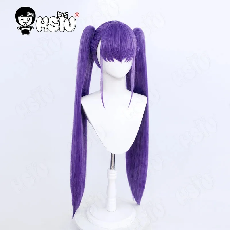 CySchubert Cosplay Wig Fiber synthetic wig Game Azur Lane Cosplay「HSIU 」Purple Mixed Violet Double Ponytail Long Wig+Wig cap