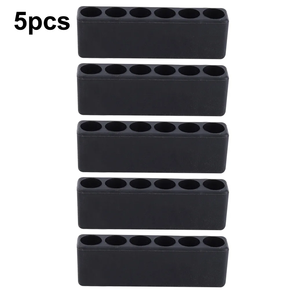 Black Plastic Drill Bit Storage Strip Holder For 6.35mm 1/4 Inch Hex Screwdriver Head Power Tool Organizer