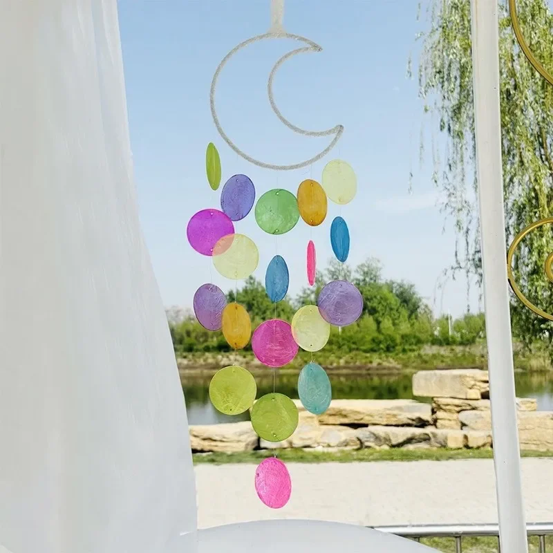30pcs Rainbow Colored Disc Wind Chimes, Coastal Style Decor, Wind Chime Making Kit, Suitable for Indoor/Outdoor