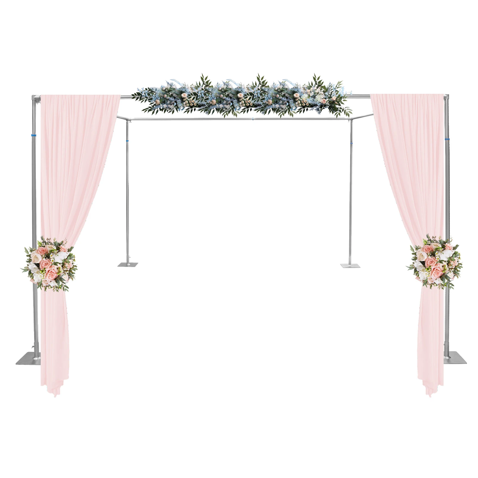 

Adjustable wedding stand, 4.92-9.84 ft height and length, carbon steel and stainless construction, 8.78.7 inch stable bases, per