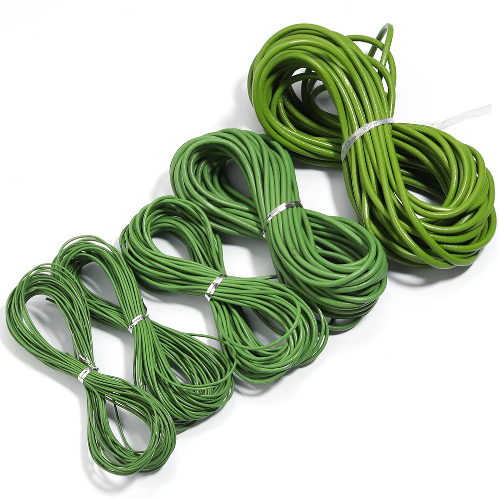 10 Meter 100 % echtes Lederband, Durchmesser 1/1,5/2/3 mm, buntes rundes Lederseil für Armband, Halskette, DIY-Schmuckherstellung – Detail 14