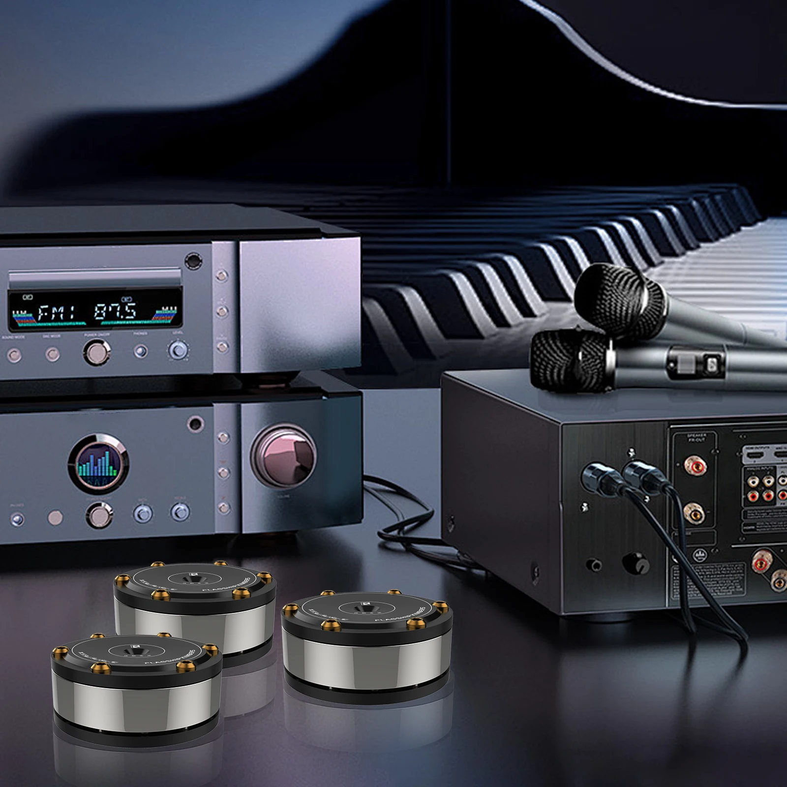 2025 새로운 홈 시어터 시스템 XSSH 오디오 오디오 파일 충격 댐핑 패드 헤비 스피커 CD 앰프 스파이크 스탠드 HiFi 절연 피트