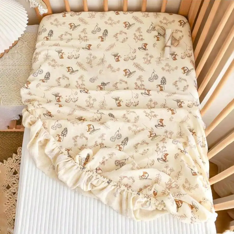1Pc Newborn Baby Crib Sheet Set, Children's Crib Sheet, All-Season Bed Cover - Skin-Friendly, Soft, Non-Shedding, Washable, Colorfast, with Exquisite Prints That Babies Love, a Gift for Your Baby
