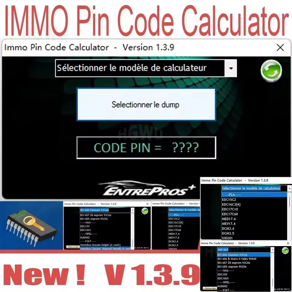 IMMO-calculadora de Nakon Pin V1.3.9, decodificador de Nang pin enurinn PSA ecu por descarga voor Psa Opel voor Fiat Vag,