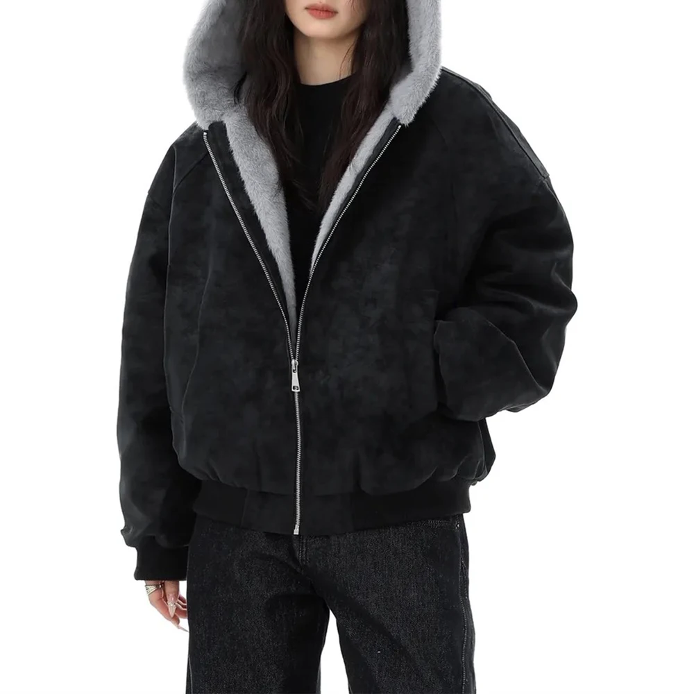 

Новая зимняя мужская хлопковая куртка с капюшоном и длинными рукавами, американский ретро-модный модный свободный повседневный нишевый мужской топ