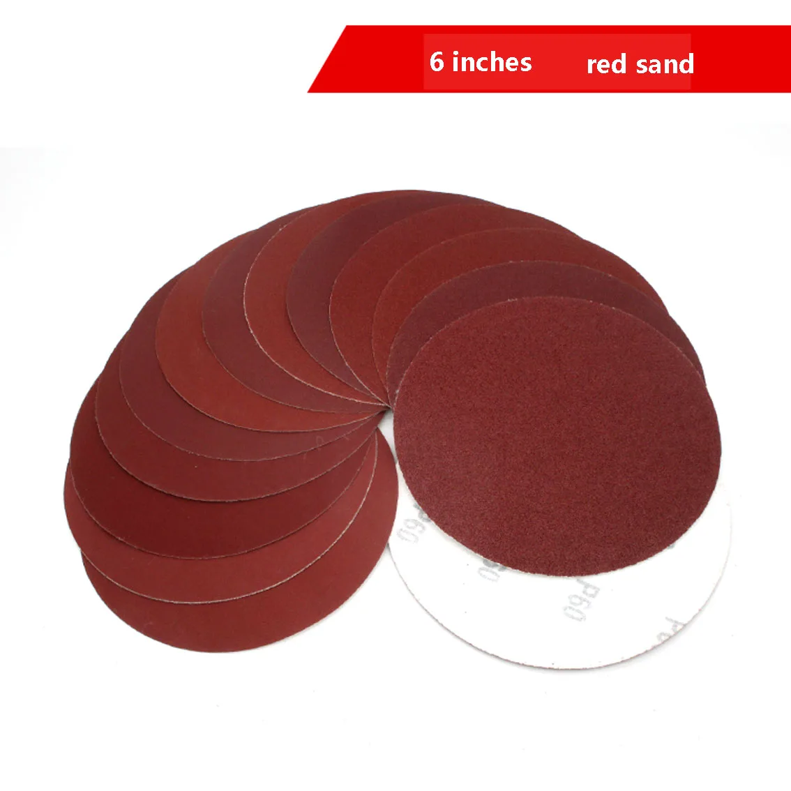 6 Inch 150mm Back Pile Disc Red Sandpaper Metal Car Wooden Grinding Wheel Repair Grinding And Polishing 40-1000 Coarse Sanding