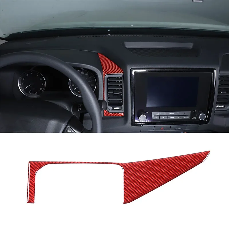 

For Nissan Frontier 2024+ Car Center Control Air Outlet Decorative Frame Sticker Soft Carbon Fiber Interior Accessories 1 Pcs