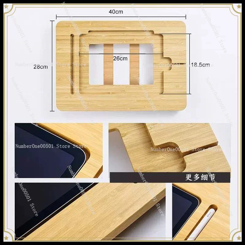 Adjustable Angle Desktop Painting Stand, Wooden Heightening Support Rack for 11/12.9 Inch Tablet, Drawing & Writing Use