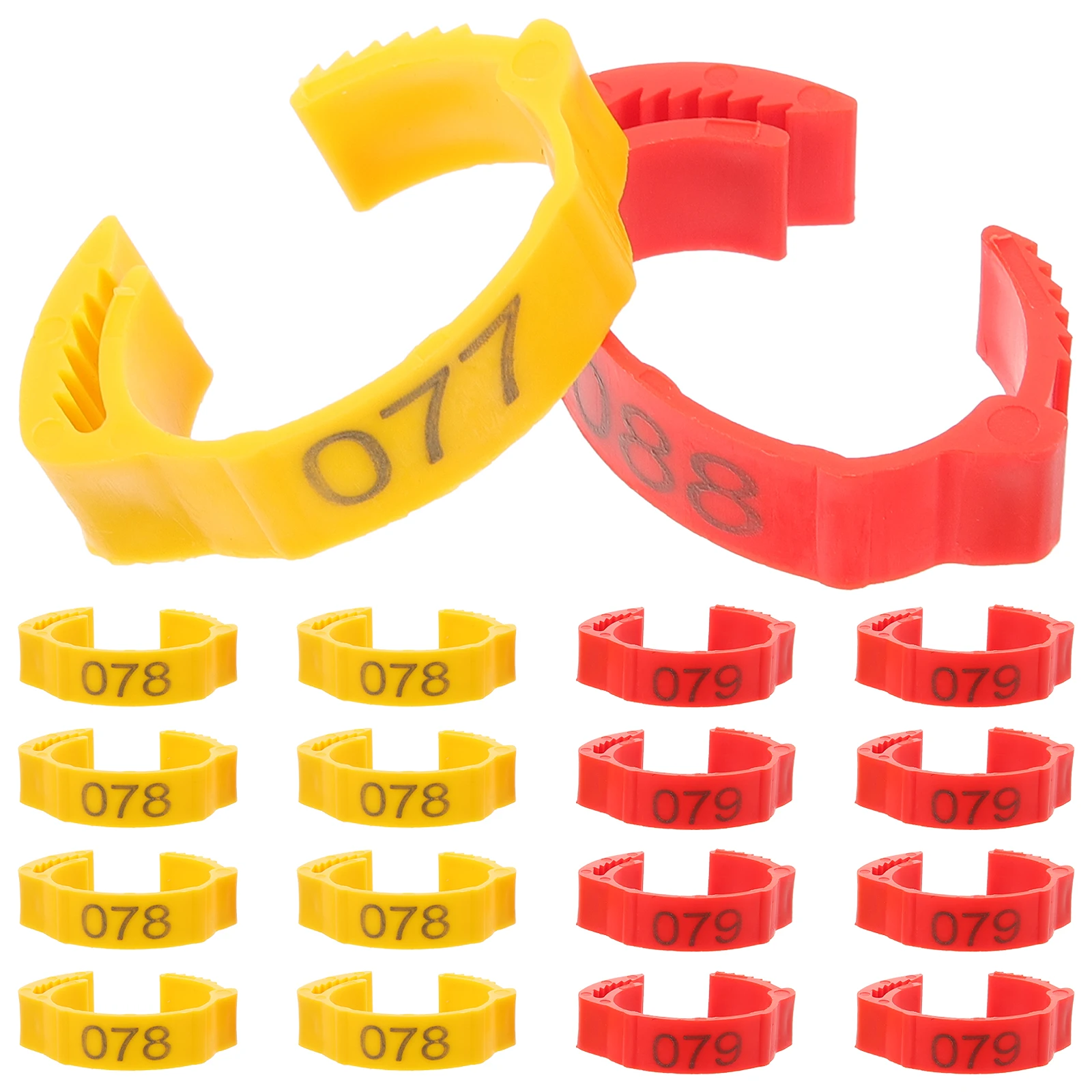 

200pcs Chicken Leg ange 100 Yellow Numbered 1 100 Reusable Plastic Poultry Supplies Farm Tools Accessories