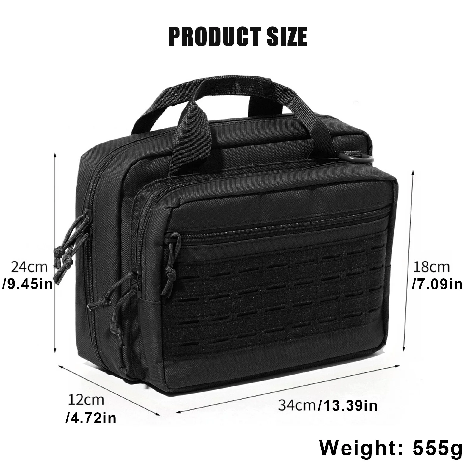 600D Oxford Cloth Tactical Handgun Bag Multi-Pockets Hunting Shooting Tool Lockable Compartment Tactical Bag for Outdoor Hunting