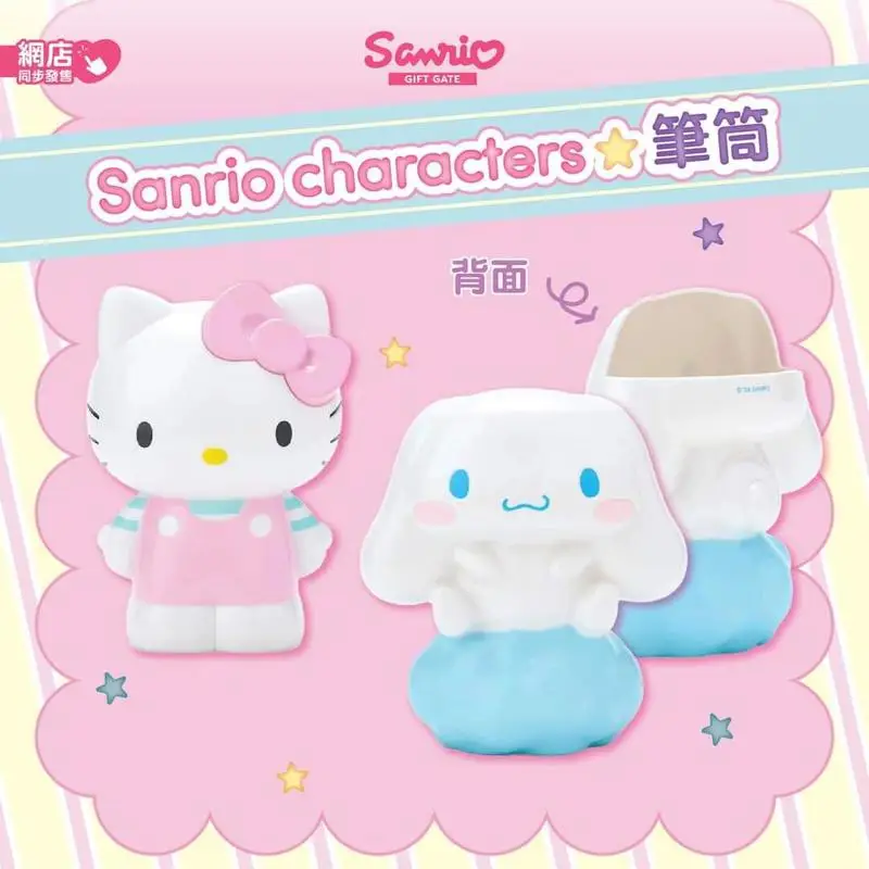 Sanrio Characters Pen Container Kuromi Hellokitty My Melody Cinnamoroll Cute Pen Holder Stationery Makeup Brush Storage Ornament