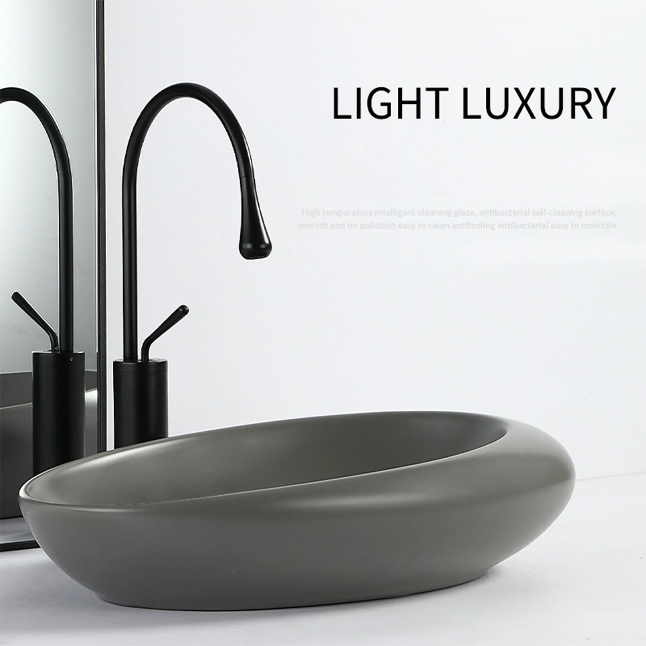 

On-stage Wash Basin Creative Personality Art Wash Basin Ceramic Basin Bathroom Gray Orange Wash Basin Sink Countertop Sink