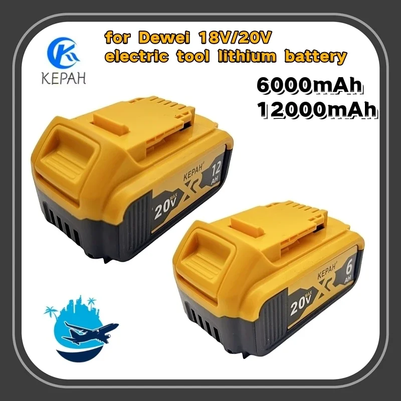 New 100% Original 12000mAh 20V for Dewalt Power Tool Battery DCB206 20V 12.0Ah Battery DCB206 20V Battery DCB205 DCB204-2 DCB200