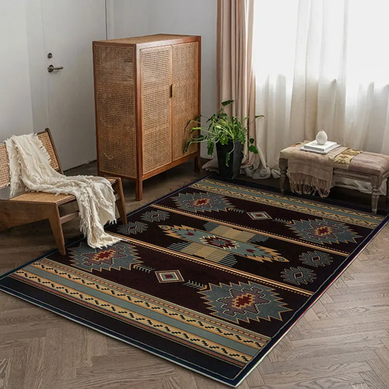 

Ethnic Style Living Room Decoration Retro Carpet Home Washable Persian Floor Mat Bohemian Lounge Rug Large Area Rugs for Bedroom