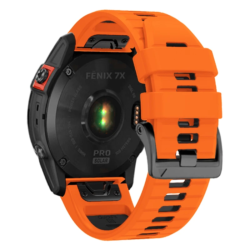 Correa de silicona de dos tonos para reloj, pulsera QuickFit de 22/26mm para Garmin Epix Gen 2 /Fenix 7X 7 Pro/Quatix 6 6X 5X/Forerunner 935