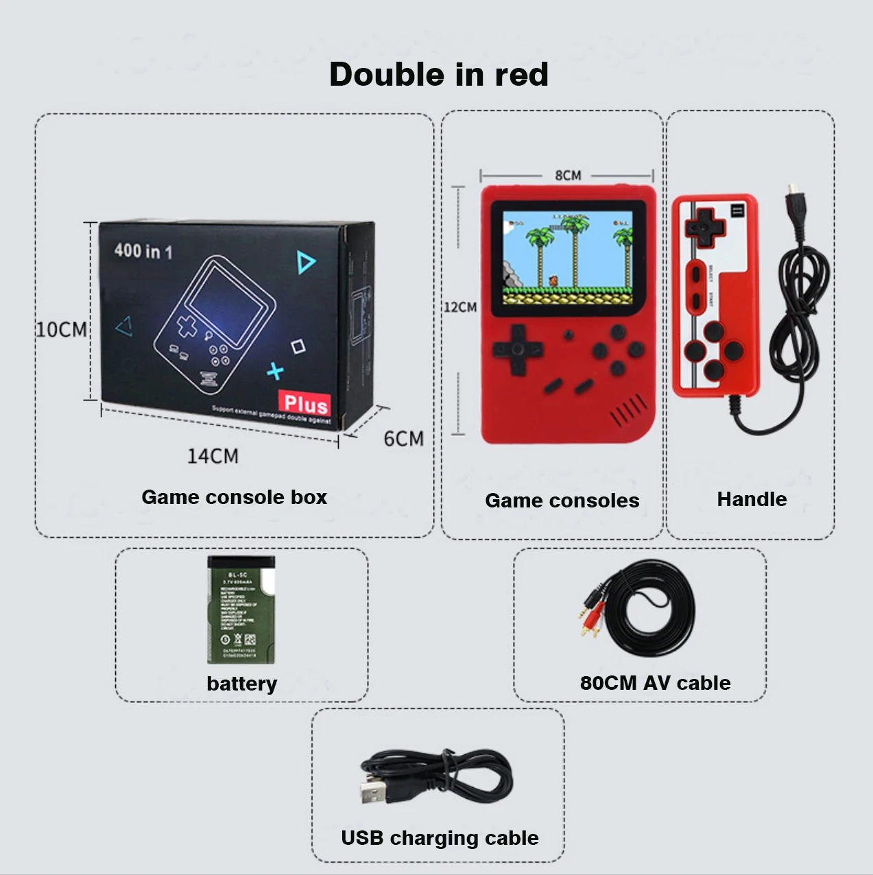 400-In-1 Handheld Mini Game Console, Retro Klassieke Arcade Leuke Tijd Voor Kinderen