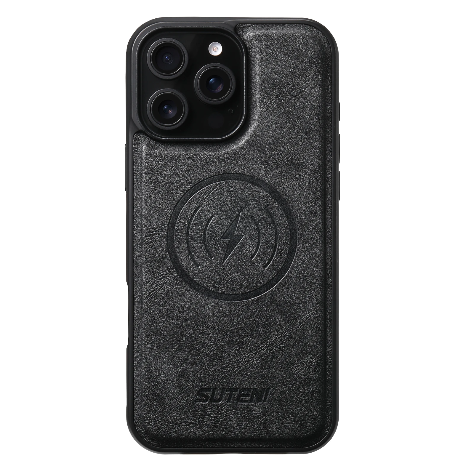 SUTENI Mattierte Kunstleder-Handyhülle mit Magnet und kabelloser Ladefunktion für iPhone 18 Pro Max 17 Air 16 Plus 15 14 Pro 13 12 – Detail 16