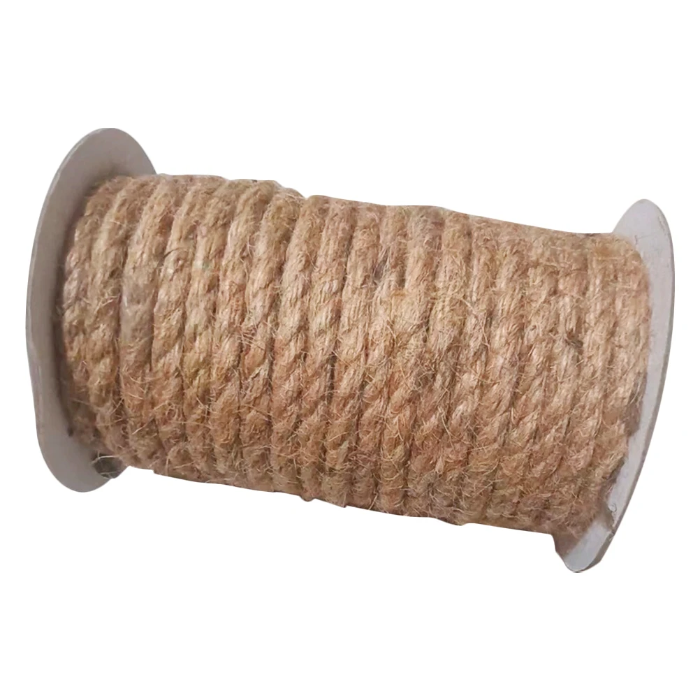 

50FT 8mm Natural Jute Rope Twine Thick Braided Cord for Crafts DIY Gardening Wedding Garland Wrapping Packing Cat Scratch Post