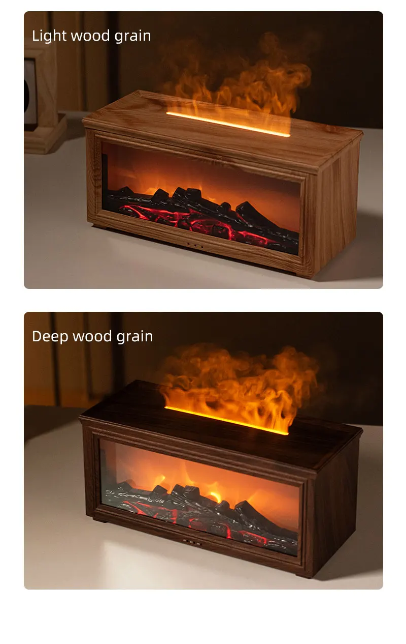 7 Colors of Essential Oil Fireplace Diffuser Mini Flame Aromatherapy Fireplace Humidifier Aromatherapy Oil Diffuser