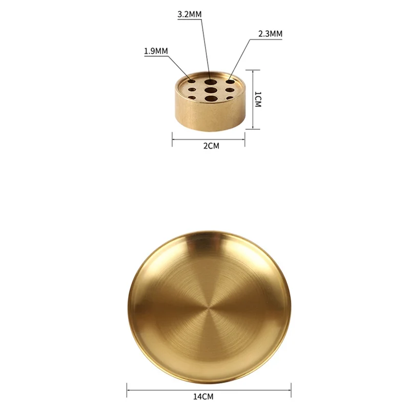 Acheter maintenant 4 pièces brûleur, porte-encens pour bâtons d'encens/encens à bobine/cônes d'encens, cendrier en laiton pour salle de méditation et de yoga