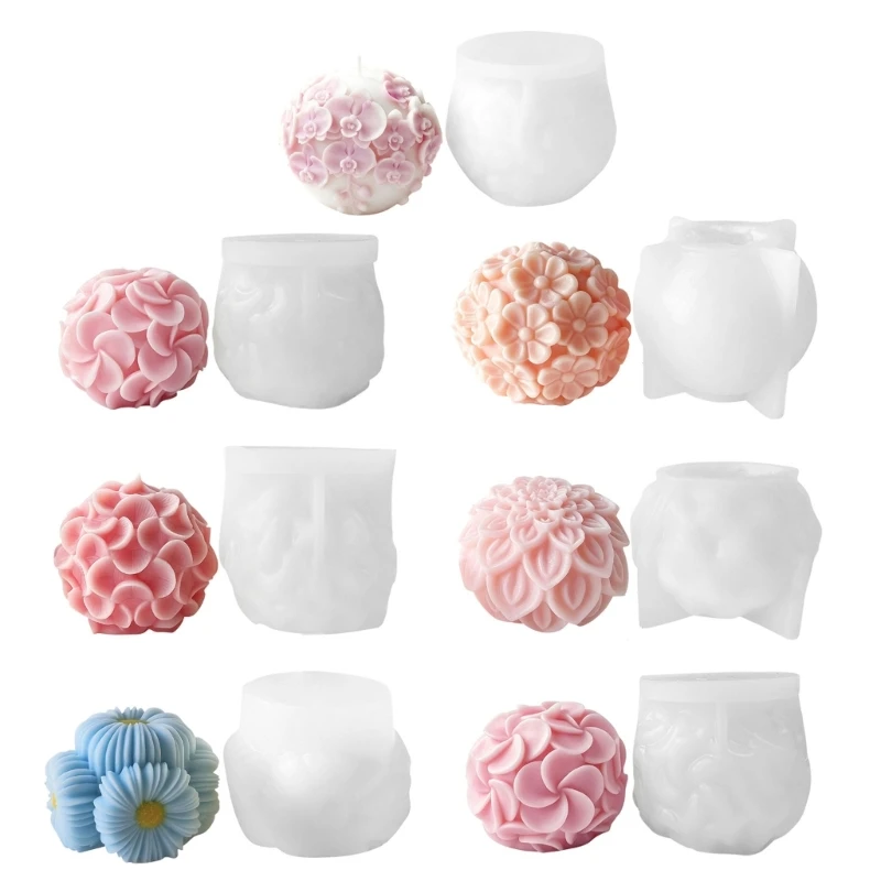 Blumenkerzenform zum Ausgießen von Seife und als Heimdekoration für die Herstellung von Weihnachtsgeschenken 3XUF – Detail 1