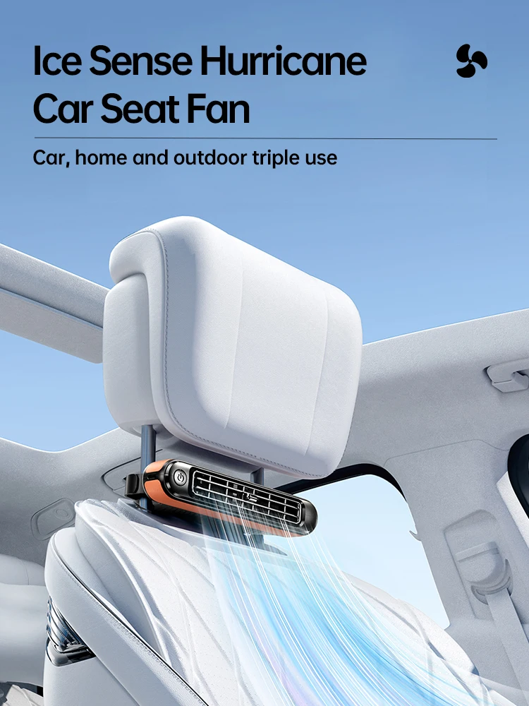 

USB Cooling Fan for Backseat Portable Car Seat Headrest Fan 3 Speeds Electric Car Seat Fan 5V/2A for Mini Cars RVs Sedans