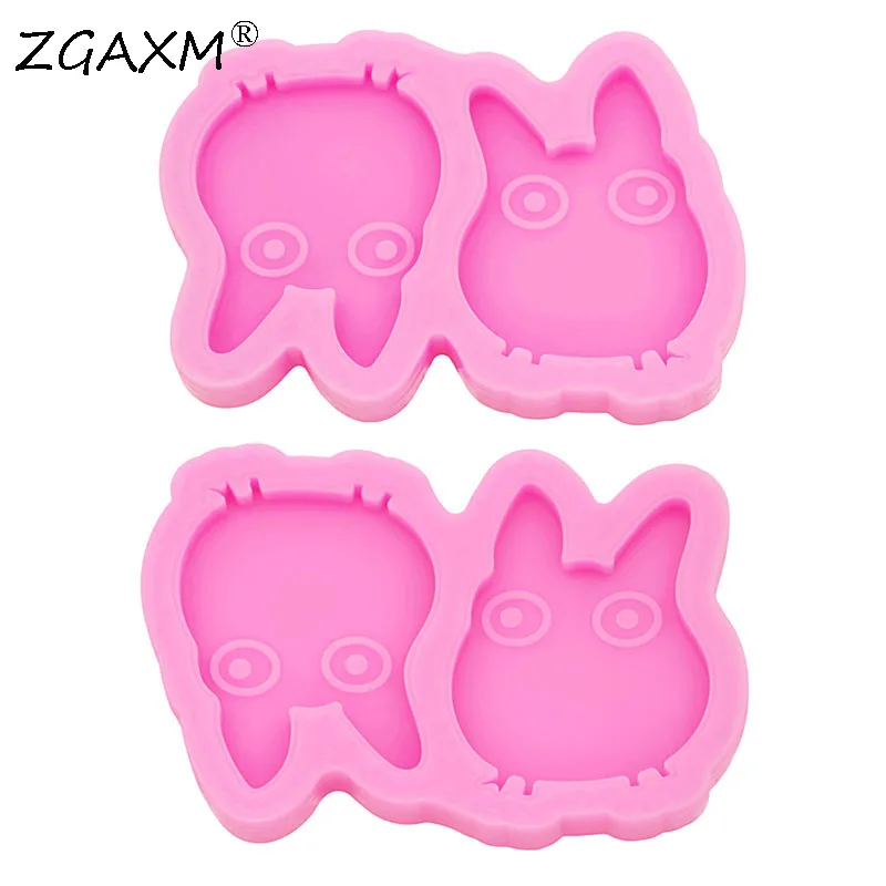 LM 106-DIY Shiny Totoro Silicone Mold Cartoon cake Fondant Chocolate Silicone Mold earrings kawaii Polymer Clay Epoxy Mold