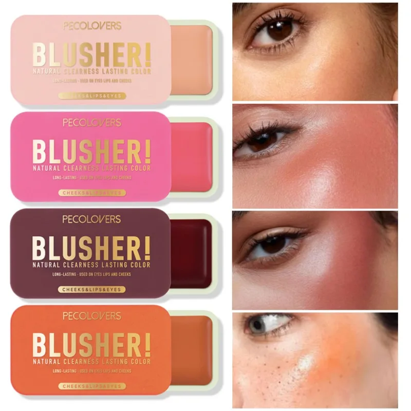 Four-color Push-pull Blush Cream To Enhance Color, Waterproof and Sweat-proof, Natural Rosy, Beautiful Blush, Facial Cosmetics