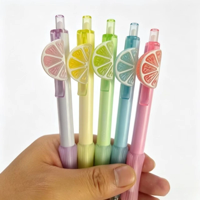 4/8 Pieces in Random Colors, Lemon Slice Series Ballpoint Pens with Black Ink, Smooth Writing, Smooth Ink Flow, Suitable for Student Exams, Practice, Daily Notes, and Office Use, Ideal as a Gift or for Personal Use, Halloween and Christmas Gifts