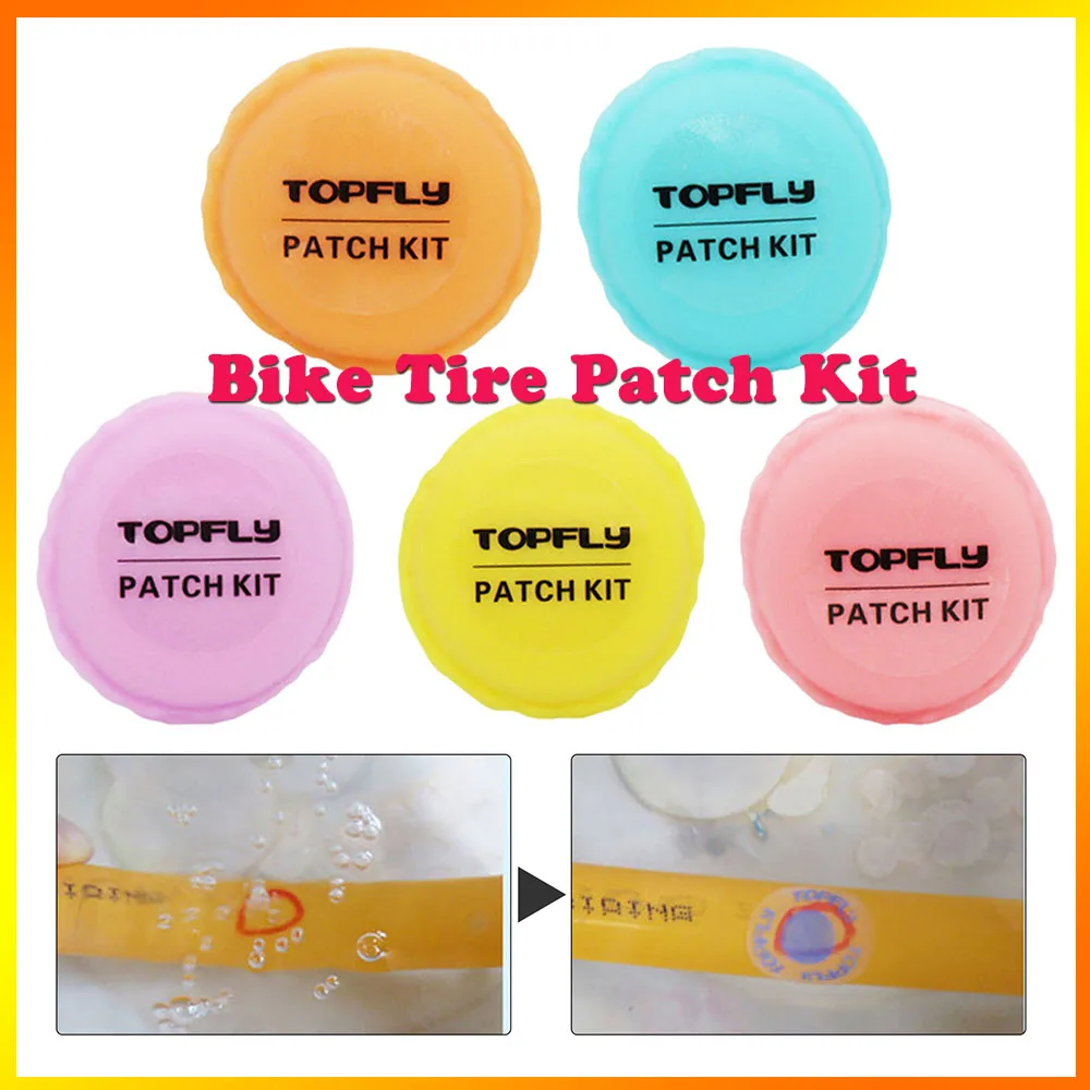 

Bike Tire Patch Kit Glueless Round Repair Patch Flat Tire Tube Box Cycling Accessories Quick Fix Bicycle Tube Patches For