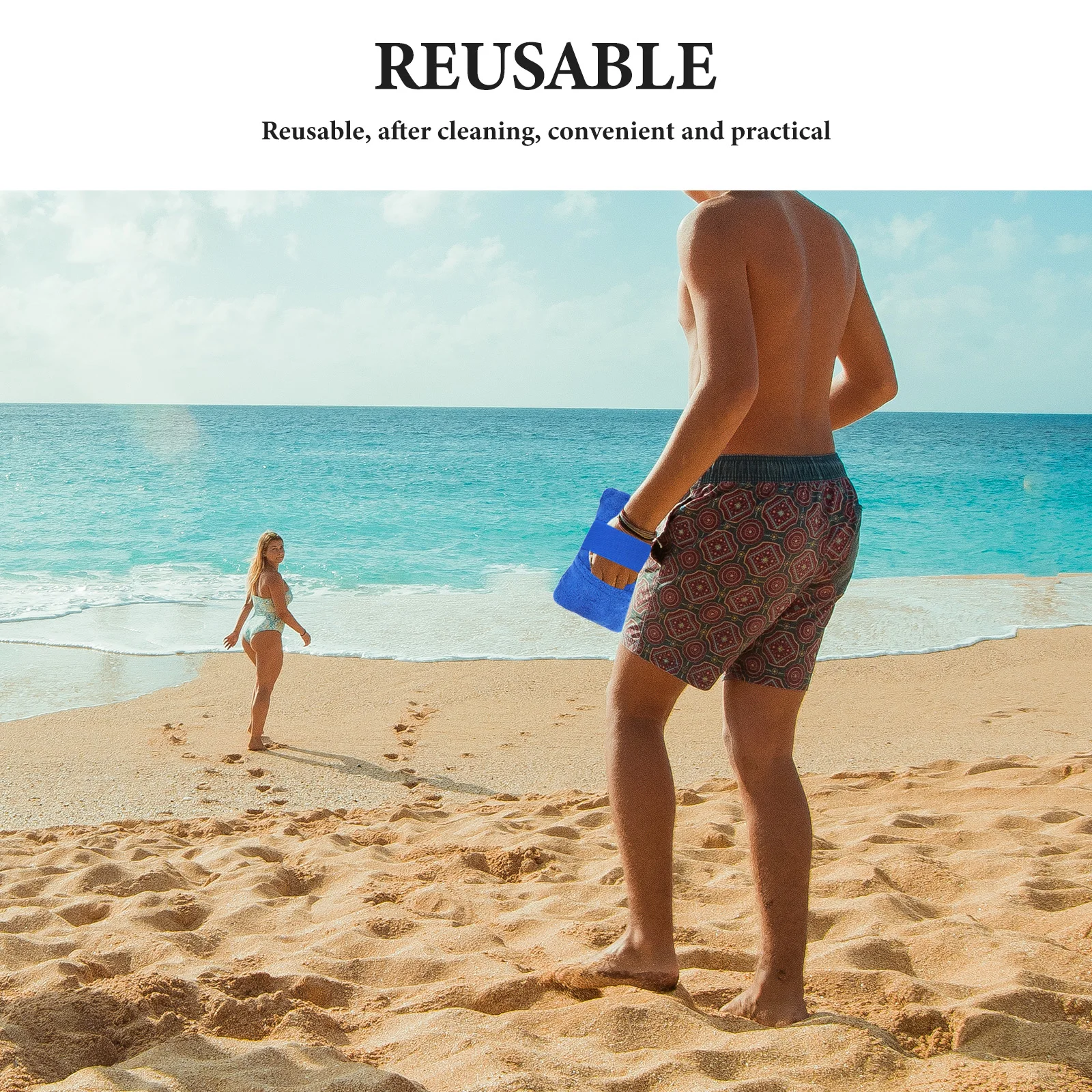 6Pcs Sand Removal Kit Includes Mitt and Bag for Beach Pool Use Portable Compact Travel Friendly Summer Essential Accessory Combo