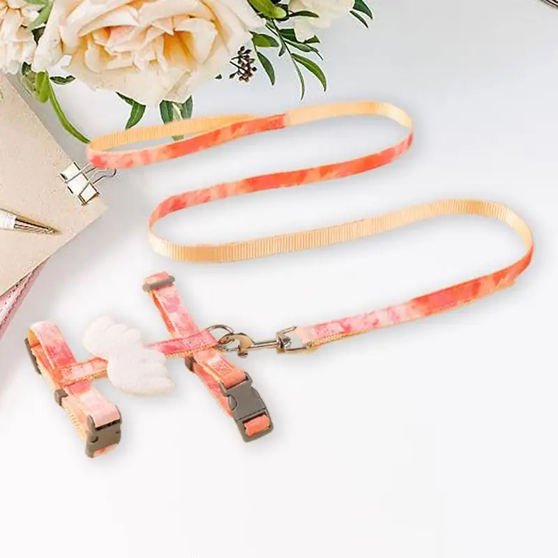 Pet Harness and Leash Set with Angel Wing Back description 4