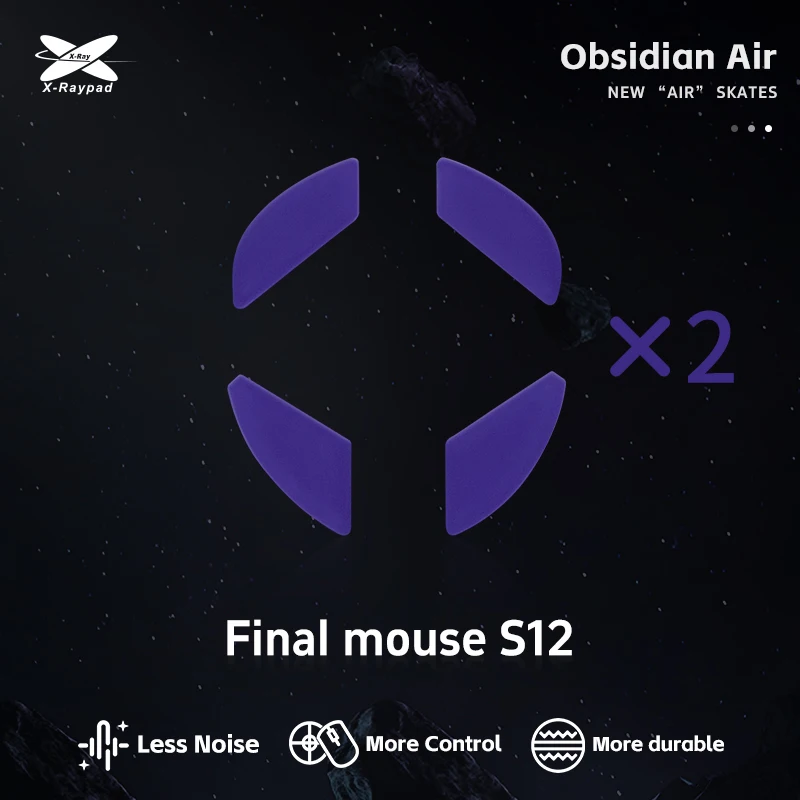 X-Raypad Obsidian Air Mouse Skates for Finalmouse S12/UL2/ULX – Quiet & Control