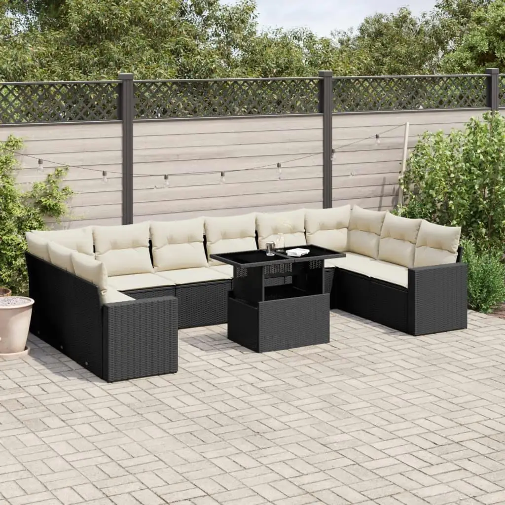 

Luxurious Black Cream White Garden Sofa Set Outdoor Furniture Comfortable Seating Stylish Design for Patio Balcony Courtyard