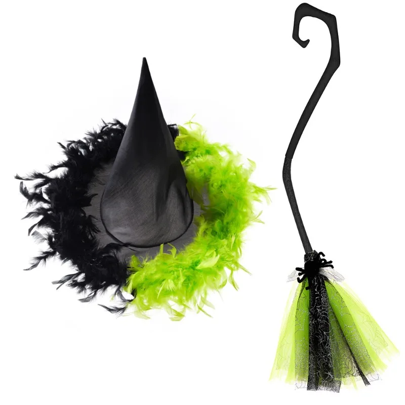 Girls Witch Tulle Tutu Skirt, Cute Cosplay Dress Up with Pointed Hat for Halloween, Carnival, Holiday and Themed Party