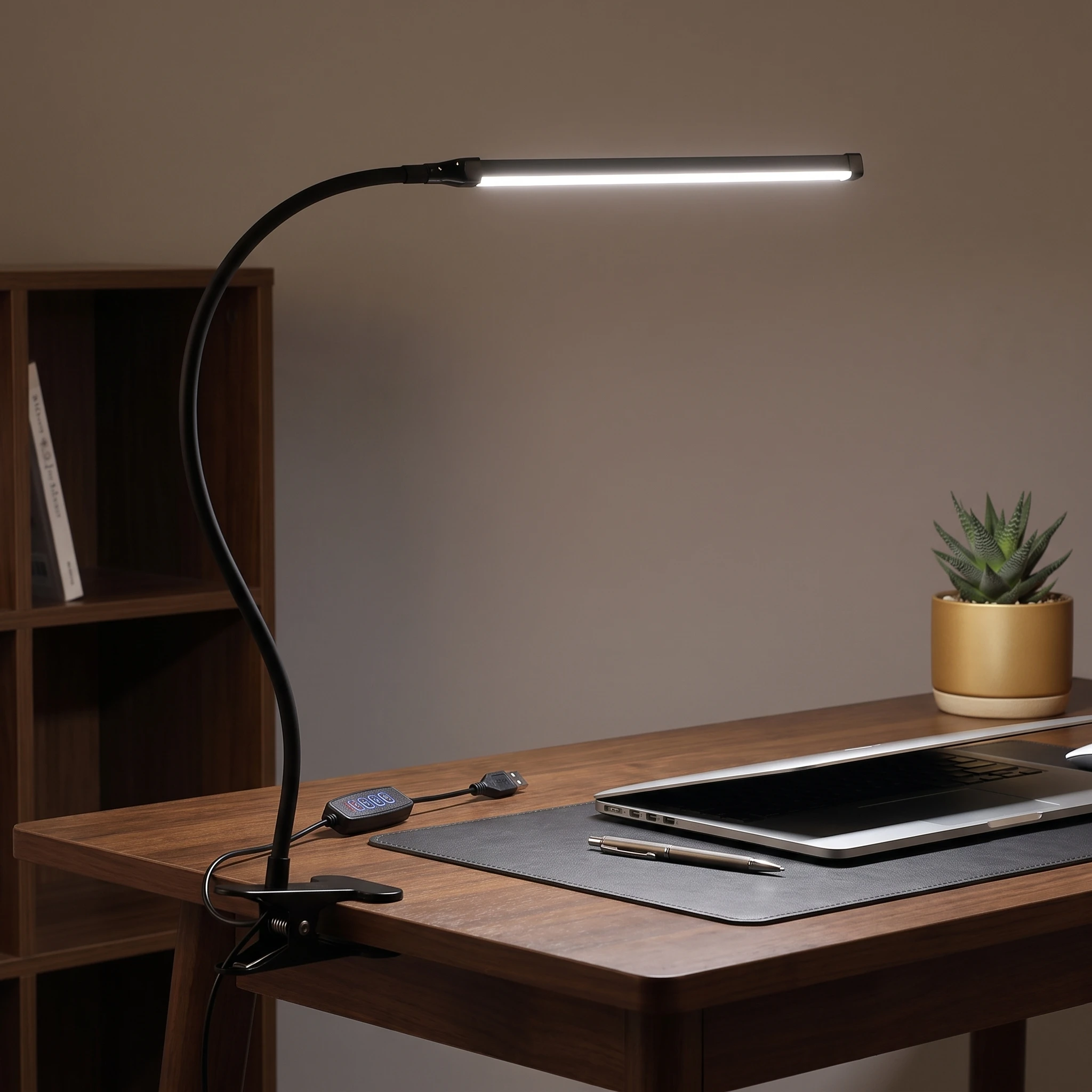 2pcs USB LED Desk Lamp with Clamp Dimmable Clip On Reading Light Eye Protection Flexible Study LED Table Lamp RA80 Full Spectrum