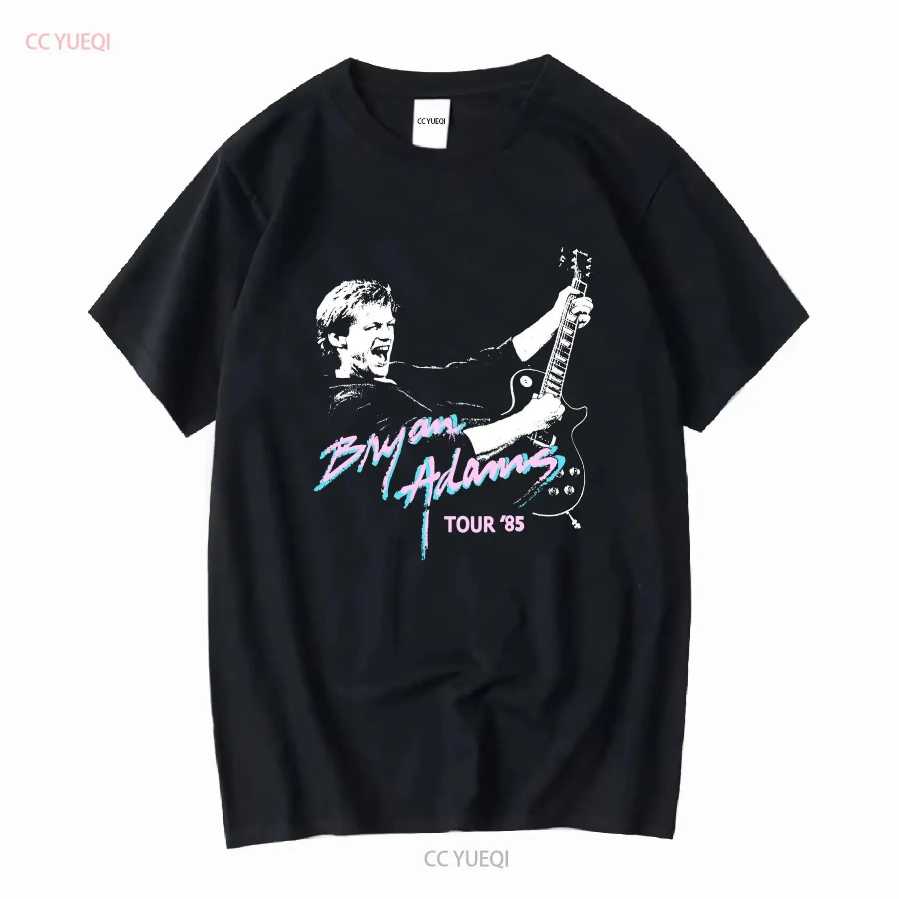 Винтажная футболка 1985 года Брайана Адамса, коллекция Reckless Tour, распроданная, с принтом PNE Concert, черная, с длинными или короткими рукавами, винтажная, с эффектом потертости, повседневная.