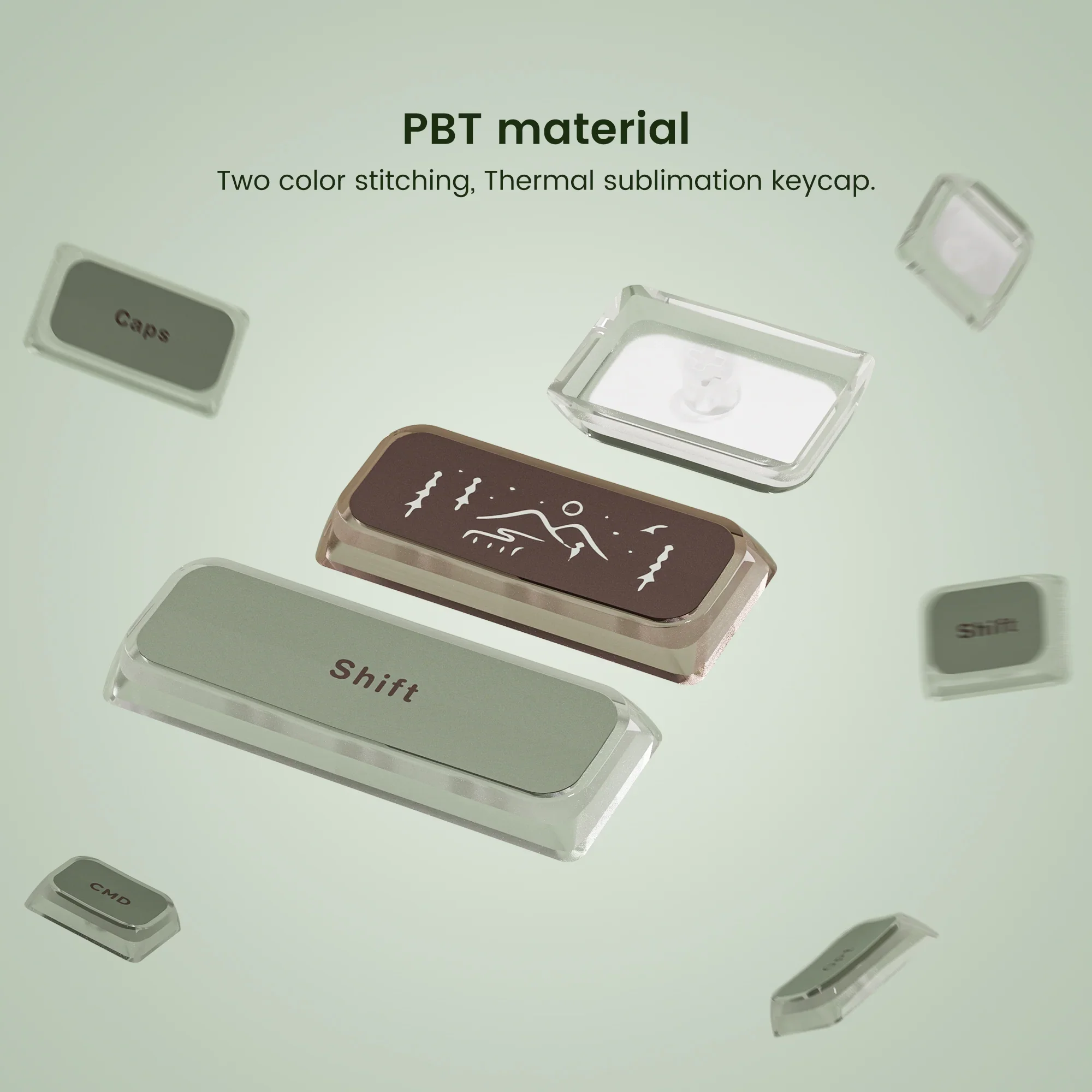 XVX-Mist Dye-Sub Low Profile Keycap, Keycaps coloridos, Moda DIY, 125 Chaves