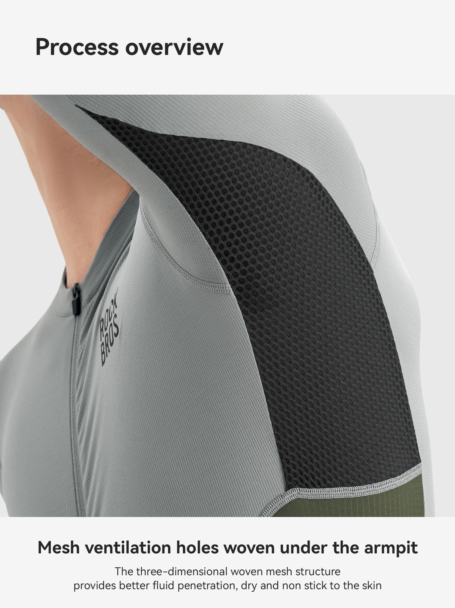 ROCKBROS Langarm-Radtrikot für Frühling und Sommer, leichtes, atmungsaktives Fahrradtrikot mit reflektierenden Elementen für Rennrad und Mountainbike – Detail 9