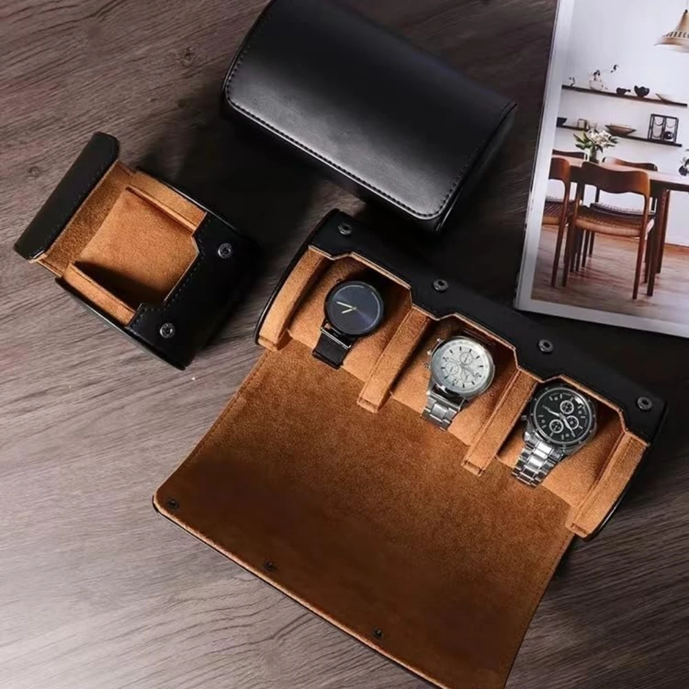 1 2 3 슬롯 시계 여행용 케이스, 남녀 공용 PU - Watch Travel Roll Case 3 Slots Leather 리뷰 및 가격
