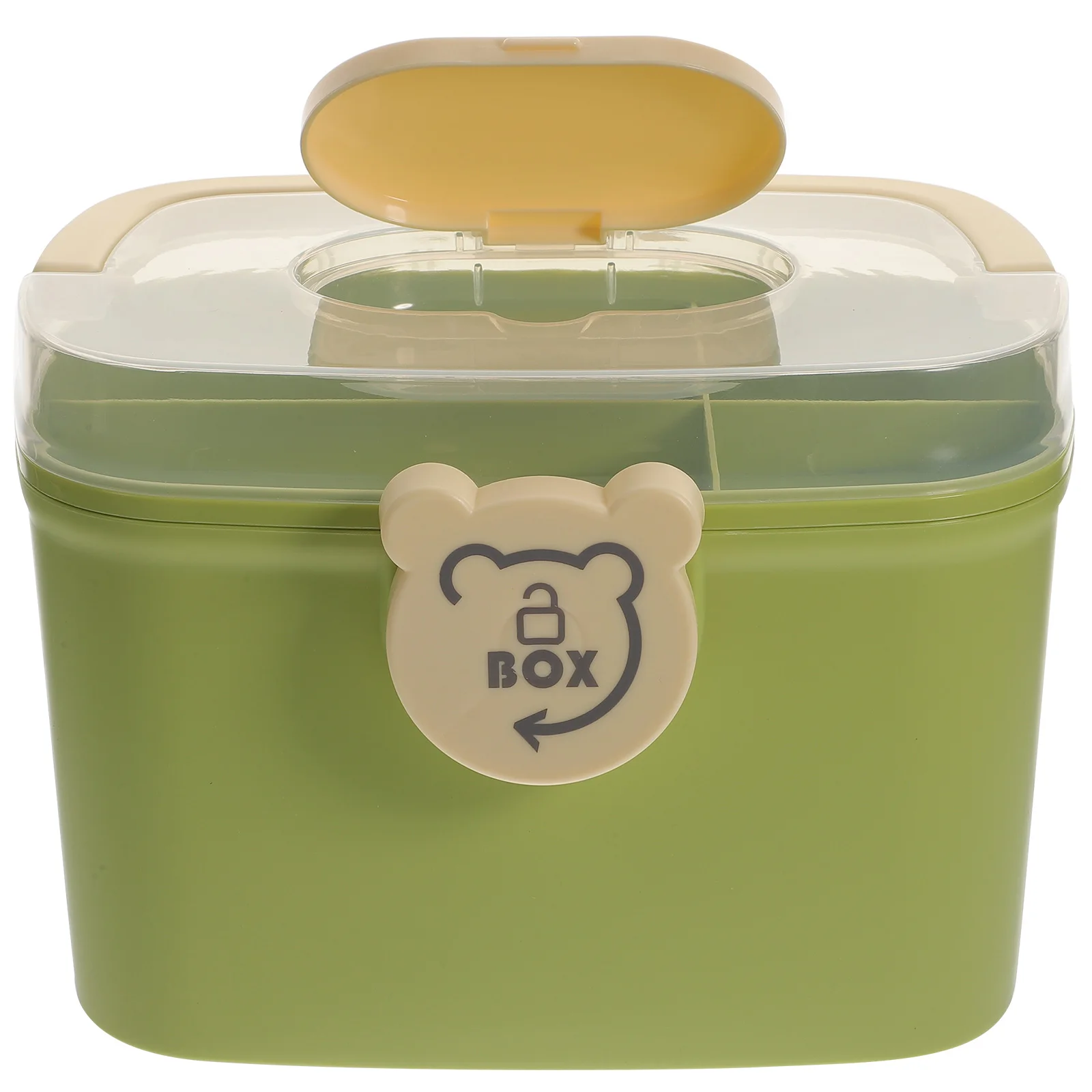 صندوق تخزين طبي بسعة كبيرة، منظم أدوية محمول، شفاف بطبقة مزدوجة، تصميم قفل للإسعافات الأولية للمنزل