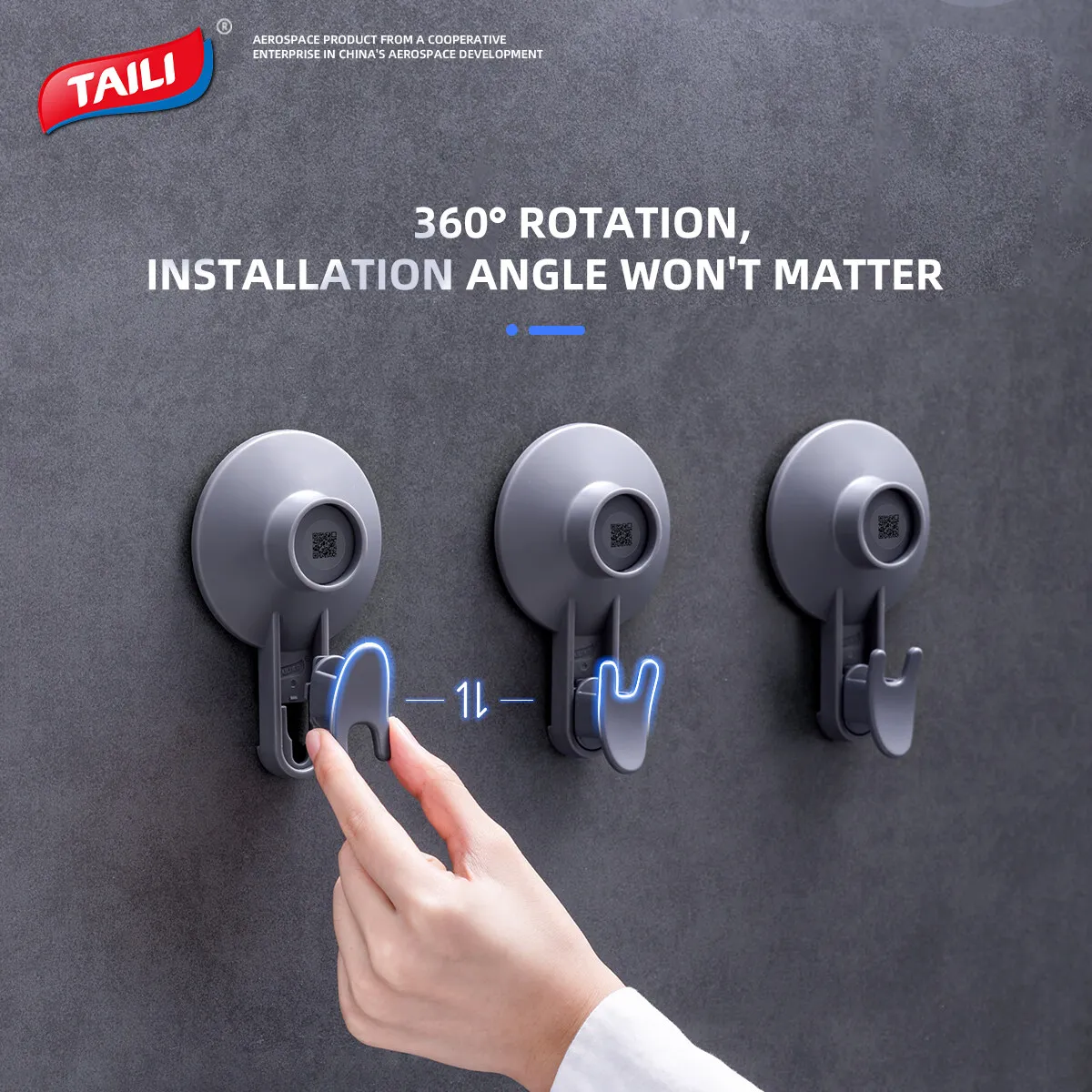 TAILI Wall Hook Vacuum Suction Cup Hook Kitchen And Bathroom Seamless Hanging Hook Stick Towel Hook Hanging Bathroom Waterproof