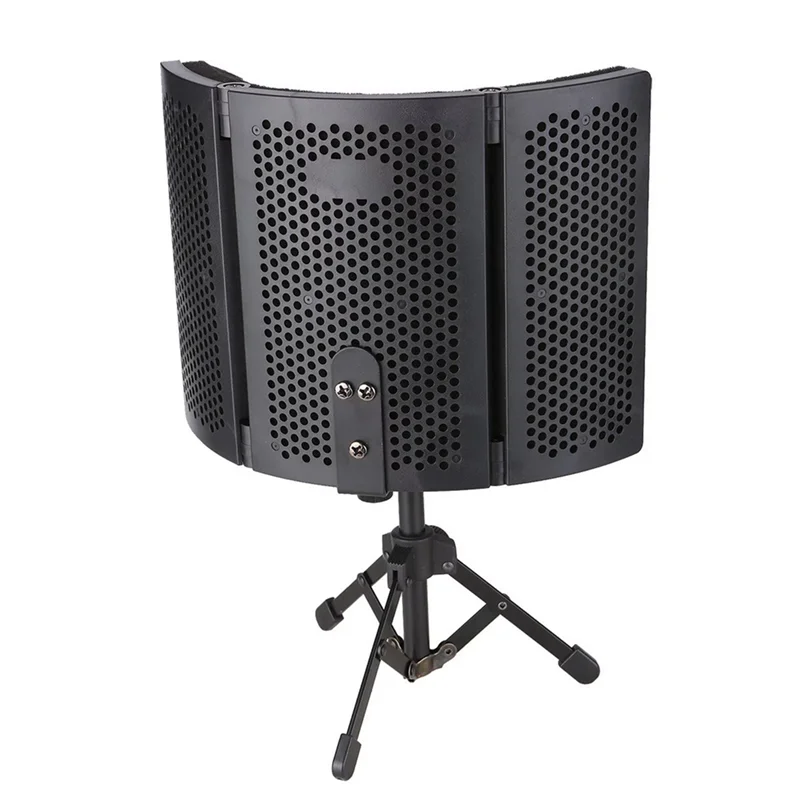 

B50B-Recording For Studio Microphone Isolation Shield 3 Sides With Metal Tripod Stand For Broadcast Podcasts Vocals