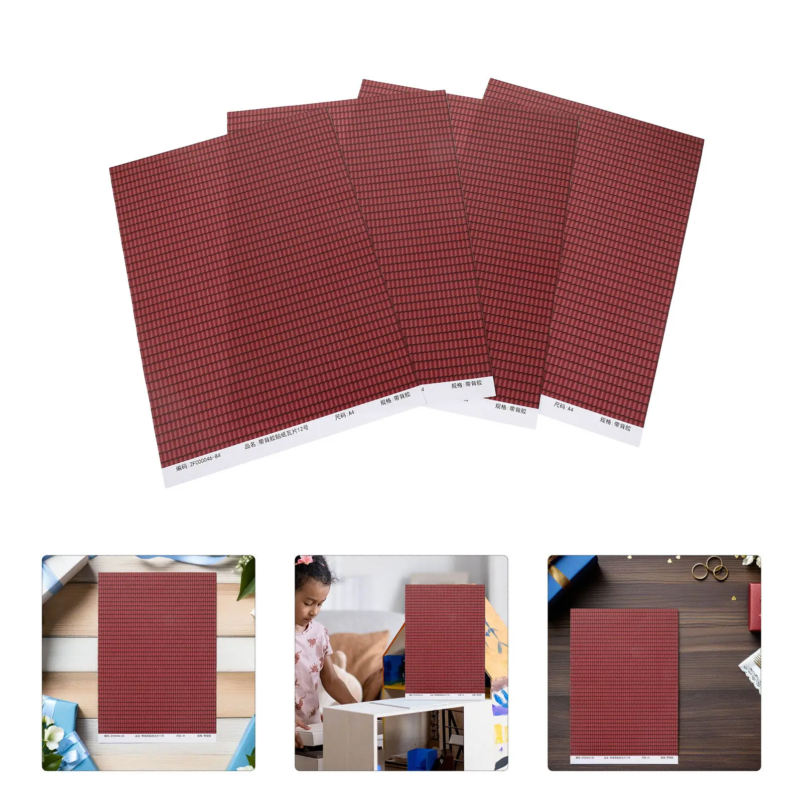 

4Pcs Waterproof Self-Adhesive Mini Roof Tiles 30x21.5cm Realistic Texture for Dollhouse Decor and Mini Ornaments