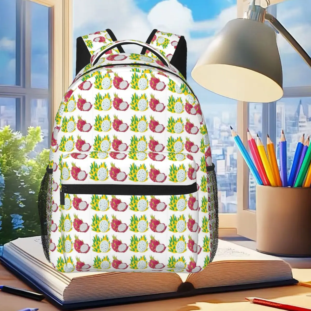

Dragon Fruit Pattern Student Backpack School Bag Hiking Travel Daypack for Men Women Fashion Bookbag Shoulder Bags