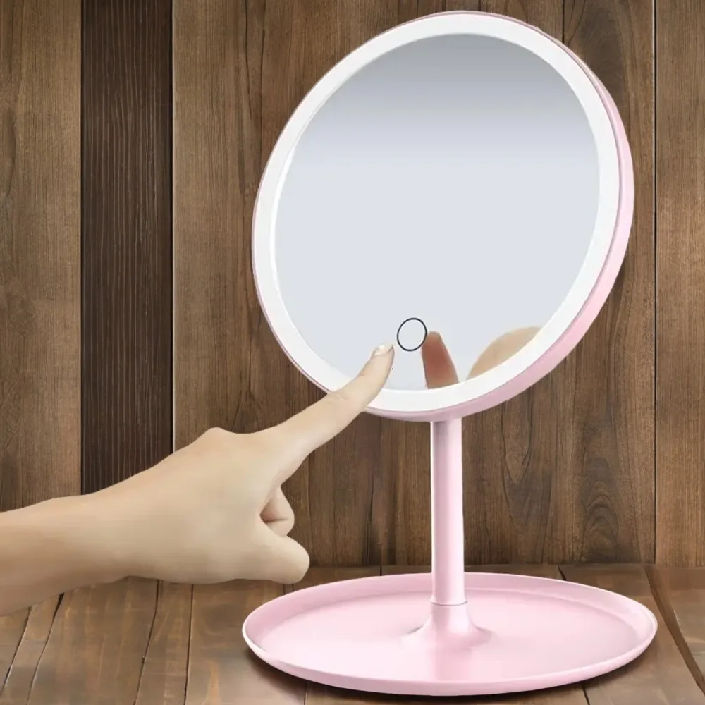 

1. High Definition Portable Cosmetic Makeup Mirror with Rechargeable Battery, Adjustable LED Touch Controls and 3 Color Lighting