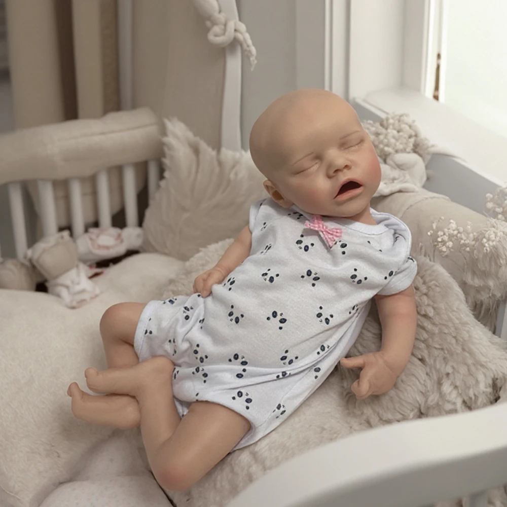 

18'' 100% Whole Flexible Silicone Reborn Baby Washable Artist Handmade Painted Newborn Girl Visible Veins Companion Kids Toy