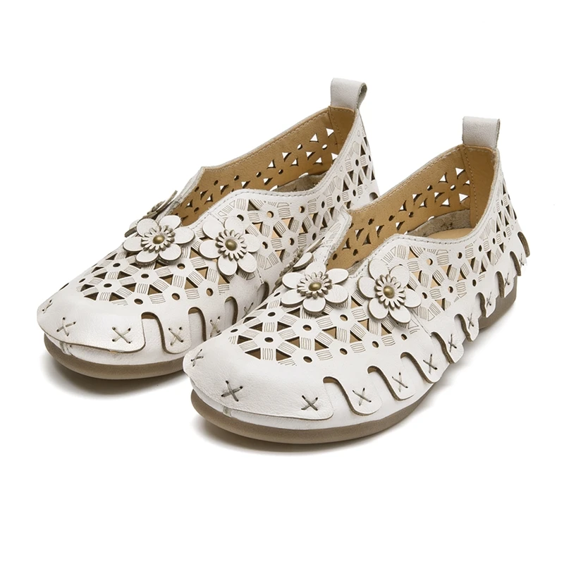 

AIYUQI 2026 newSummer Women's Sandals Genuine Leather Flat Mary Jane Shoes Women Handmade Vintage Hollow-Out Low-Cut femaleShoes