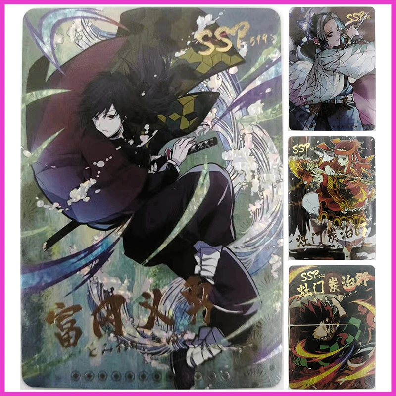 

Anime Demon Slayer Rare SSP Reflections Flash Cards Giyuu Kochou Shinobu Tanjirou Toys for boys Collectible Cards Birthday Gifts